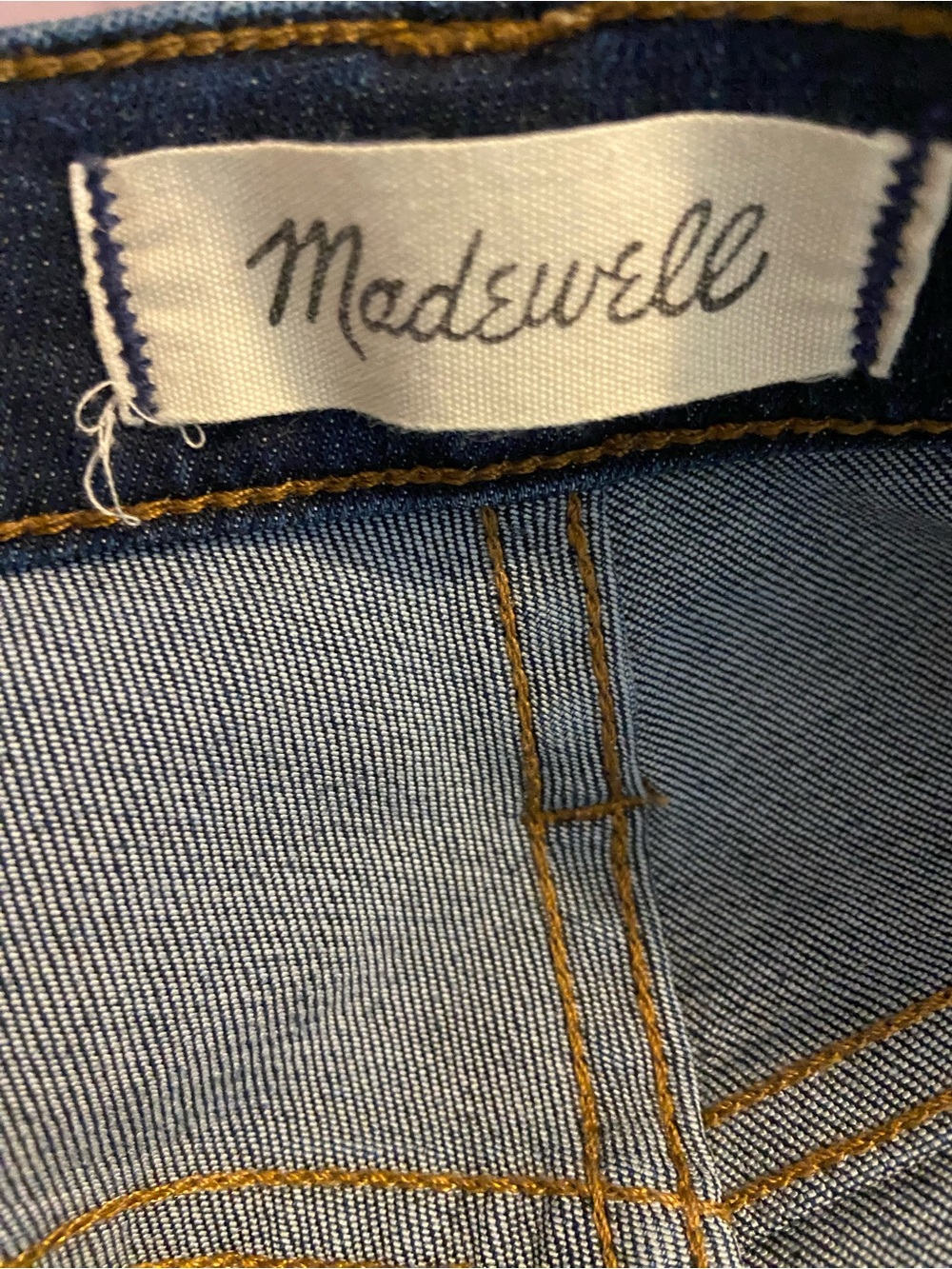 Madewell Women’s Light Blue Denim Jeans with Gold Stitching
